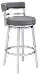 Madrid Contemporary 26" Counter Height Barstool in Brushed SS Finish