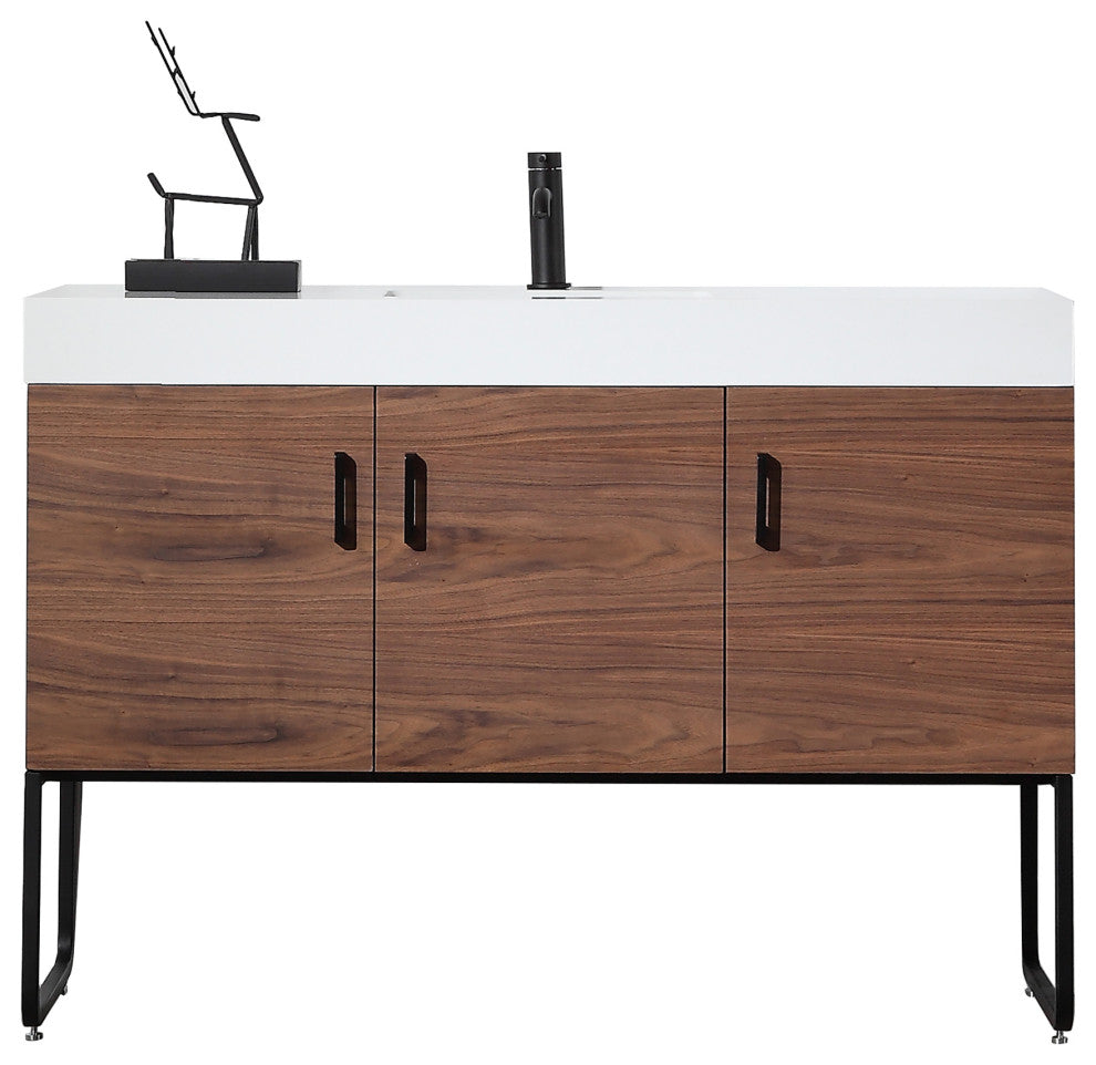 Cartisan Design Veemon Dual Mount Vanity, Walnut, 48"