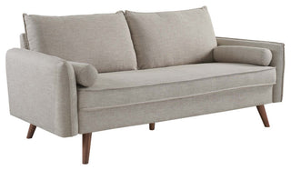 Revive Upholstered Fabric Sofa and Loveseat Set Beige