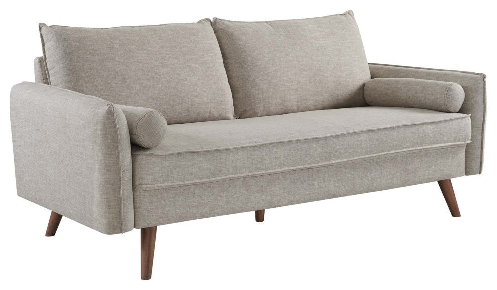 Revive Upholstered Fabric Sofa and Loveseat Set Beige