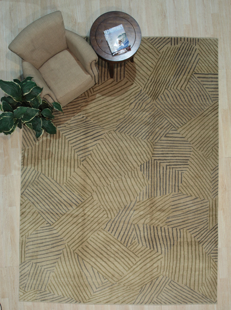 Gold Transitional Modern Ningxia Area Rug