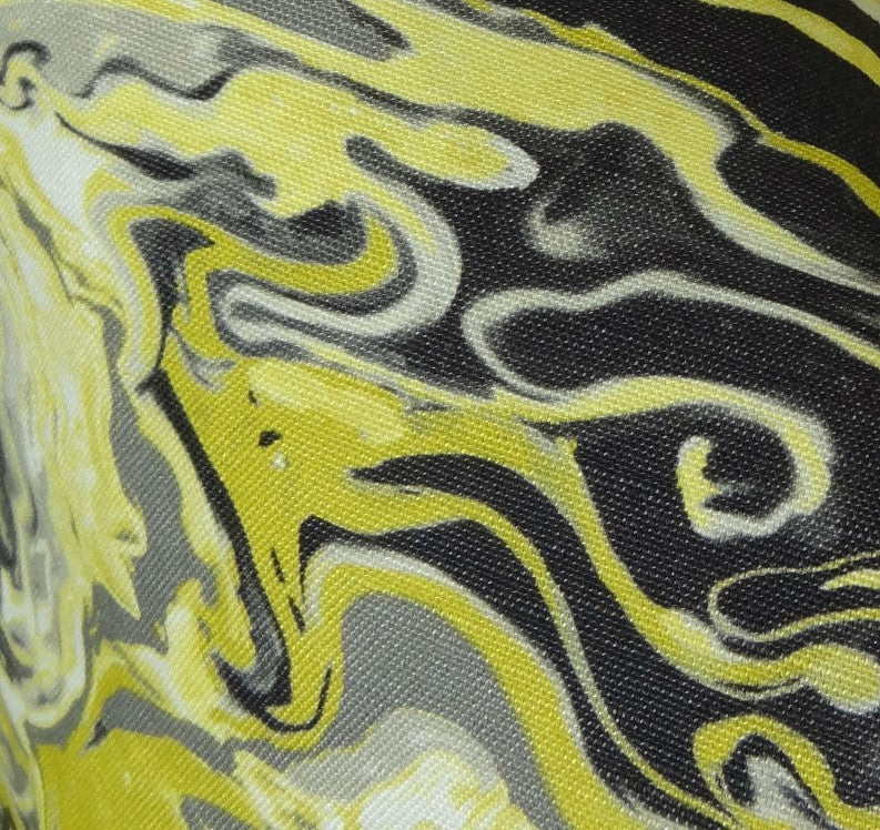 Marble Onyx Yellow Gray and Black Handmade Luxury Pillow, 16"x16"