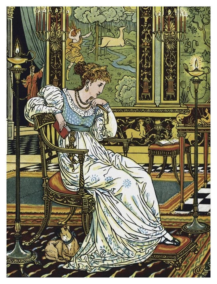 "Hind in the Wood - In Thought" Digital Paper Print by Walter Crane, 38"x50"