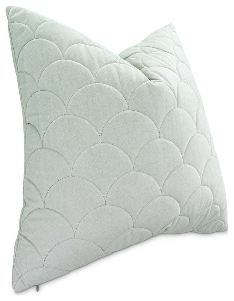 Re-nue Overland 21" Square Velvet Pillow, Set of 2, Mist