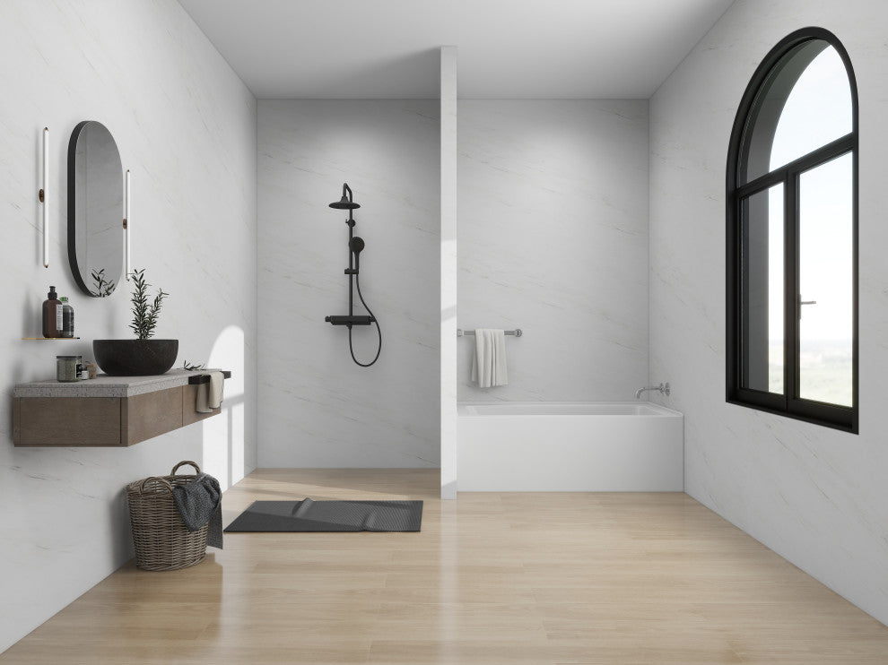 Vanity Art Alcove Soaking Acrylic Bathtub, Pure White, 60"x32", Right