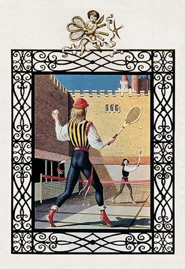 Tennis in Renaissance Costume - Fine Art Giclee Print 24" x 36"