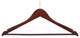 Wooden Anti-Theft Security Suit Hanger, Walnut/Brass Finish, Box of 50
