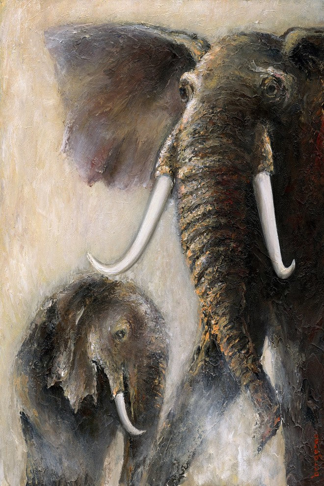 Marmont Hill, "In Her Protection" by Bergerac Painting on Wrapped Canvas, 20x30