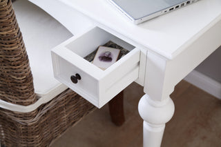 Antiqued White Provencial Writing or Computer Desk With Hutch
