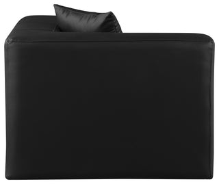 Cube Upholstered Modular Component, Black, Vegan Leather, Corner Chair