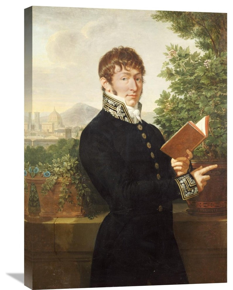 "Portrait of An Official, Standing Above Florence" Artwork, 21" x 30"