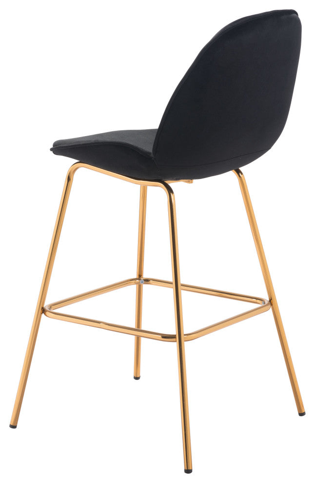 Siena Bar Chair, Set of 2 Black & Gold