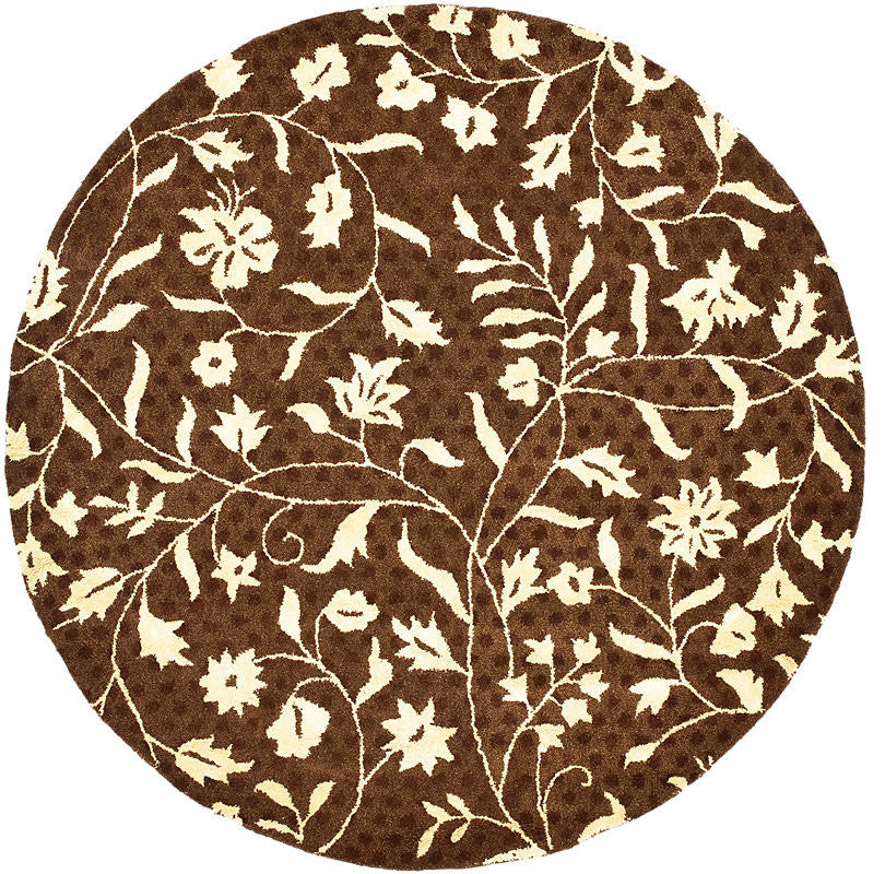 Safavieh Soho Soh843A Floral Rug, Brown/Ivory, 6'0"x6'0" Square