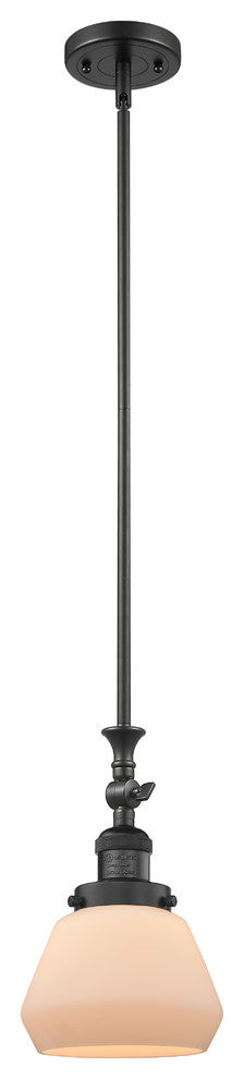 Fulton 1-Light LED Mini Pendant, Matte Black, Glass: Matte White Cased