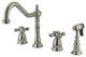 Kingston Brass Widespread Kitchen Faucet With Brass Sprayer, Brushed Nickel