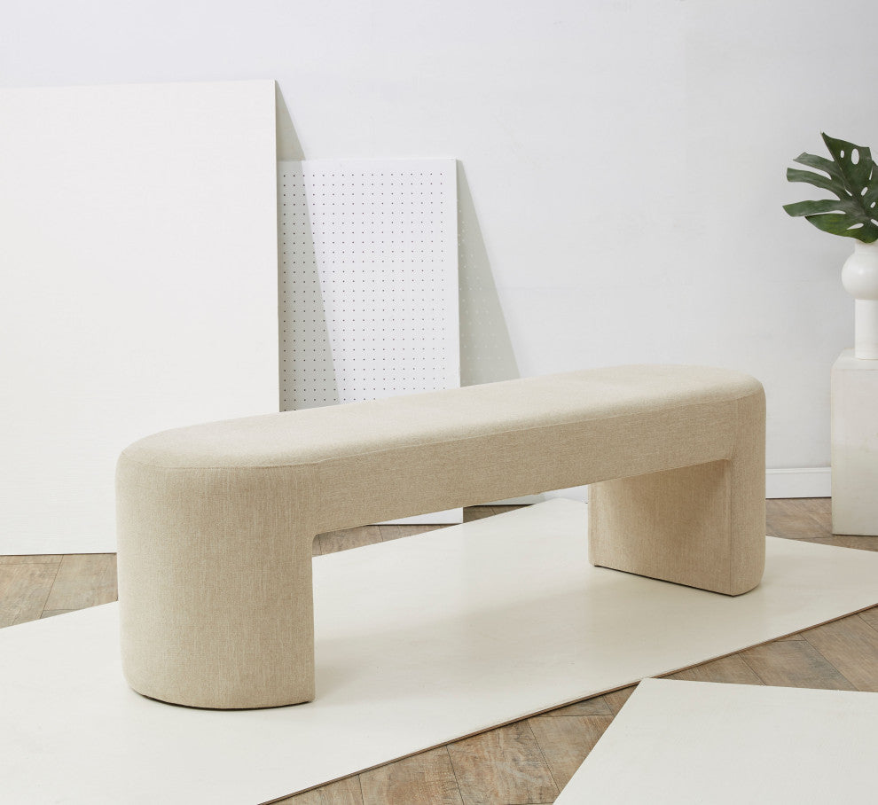 Safavieh Couture Dallyce Upholstered Bench, Beige