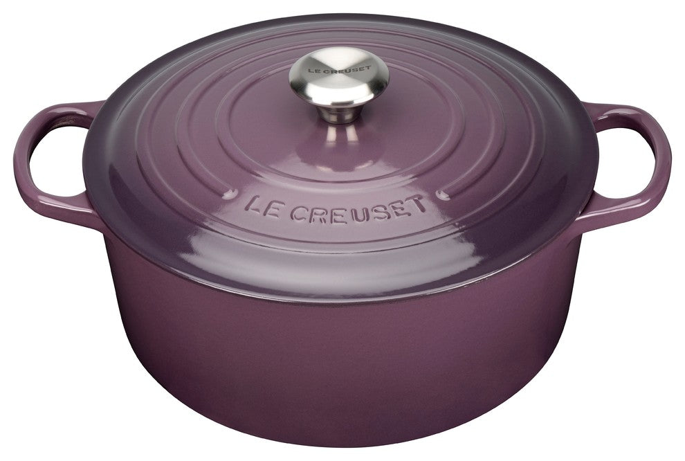 Le Creuset Signature Cast Iron Round Casserole, 26 cm, Cassis