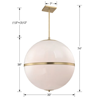 Brian Patrick Flynn for Crystorama Truax 3-Light Aged Brass Chandelier, Aged Bra