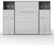 Contempo Vertical Wall Bed, Queen Size with 2 cabinets, Grey/White Monaco