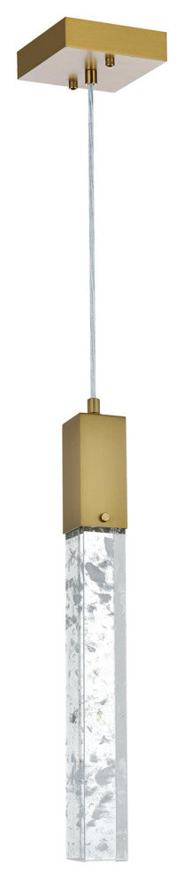 Elegant Lighting 2088D5 Aurora 5"W Crystal Mini Pendant - Satin Gold