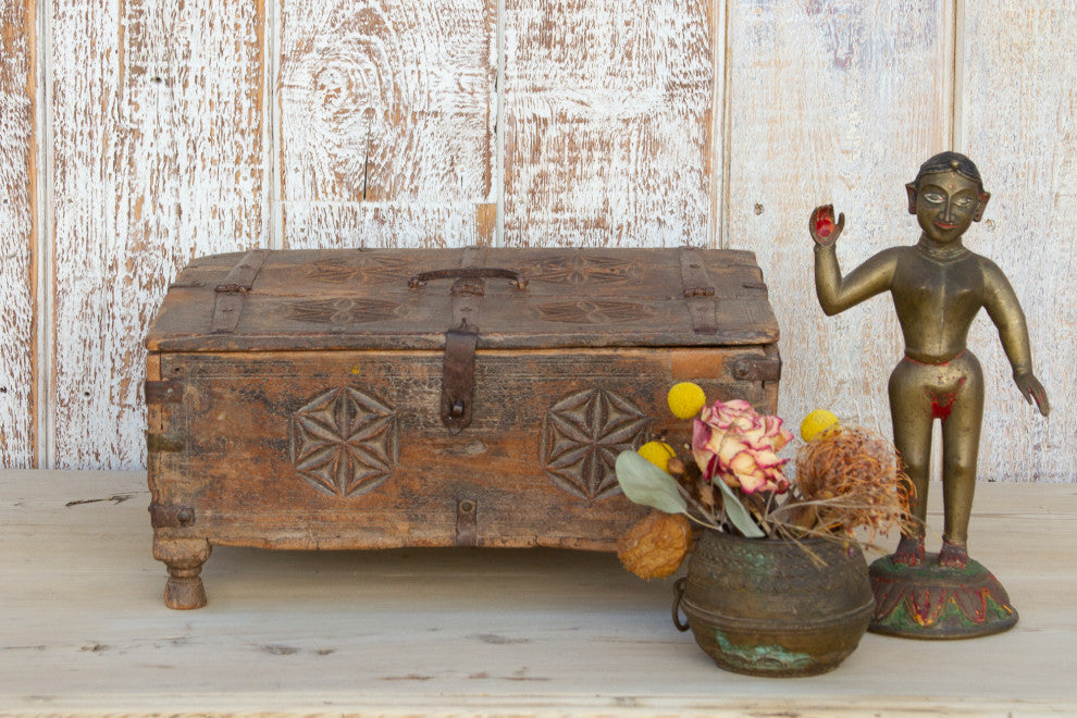 Antique Tribal Carved Swat Valley Box