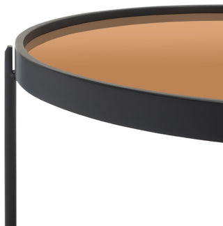 Safavieh Emmerick Mirrored Coffee Table, Rose Gold/Black
