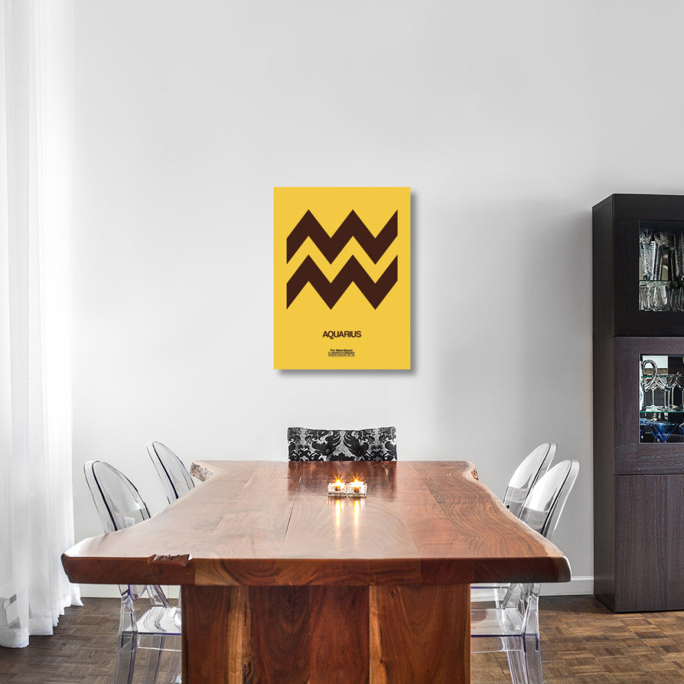 "Aquarius Zodiac Sign Brown" Fine Art Print