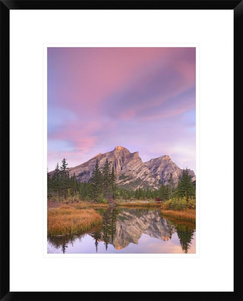 Mount Kidd and Trees Reflected In Pond, Alberta, Canada, 18"x22"