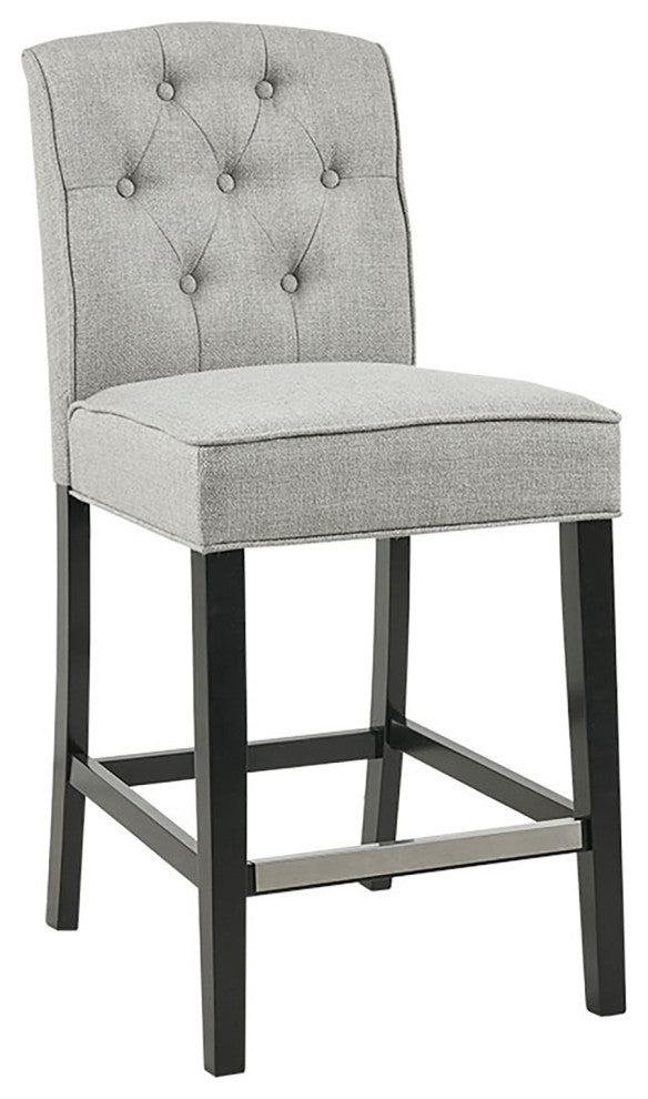 Madison Park Marian Tufted Back 26" Counter Stools, Grey