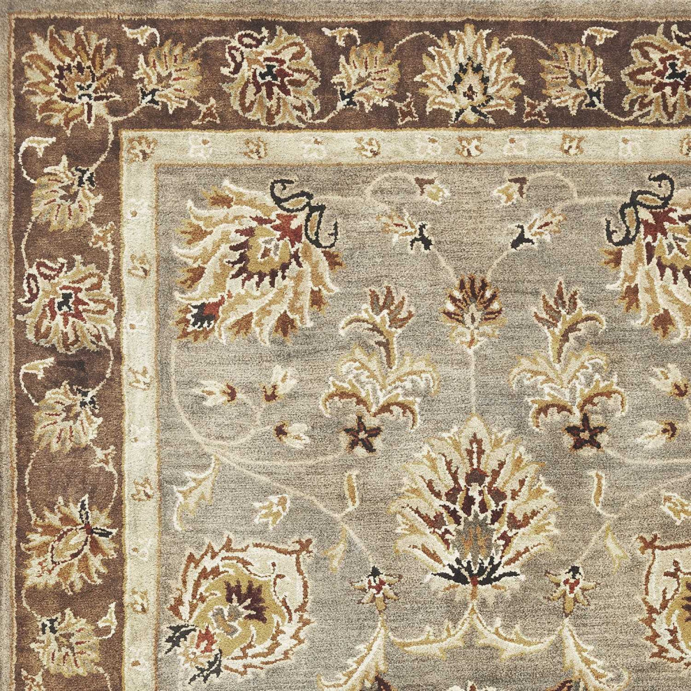 HomeRoots 5' x 8' Wool Grey or Mocha Area Rug