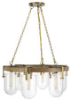 Stovall 60W metal/glass/birch wood hangin light, Fx-3812-6