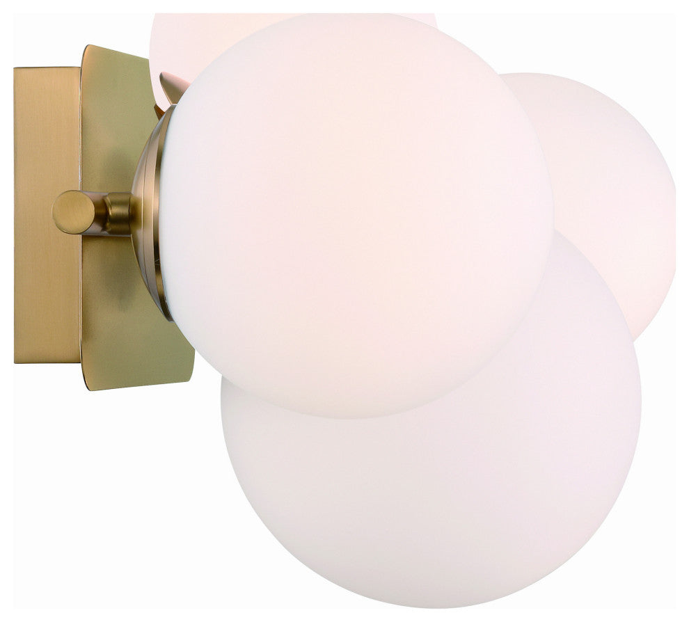 Vine, Vanity, 4Lt, Gold, Opal Glass