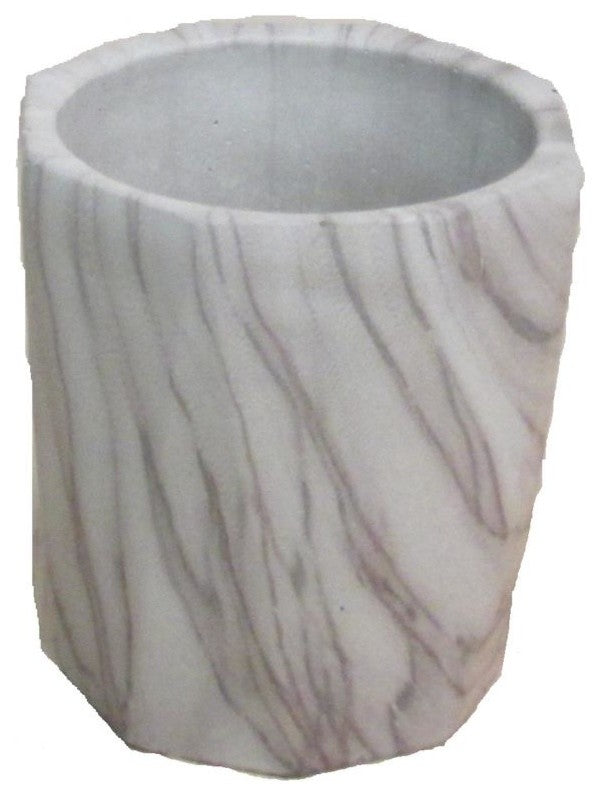3" Geometric Orchid Pot With White Marble Design