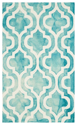 Safavieh Dip Dye 2' X 3' Hand Tufted Wool Rug in Turquoise and Ivory