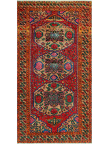 Vintage Distressed Wali Red/Beige Rug, 5'0 x 9'10