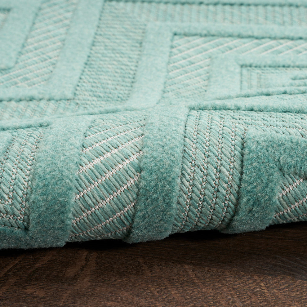 Nourison Versatile 8' x 10' Aqua/Teal Modern Area Rug