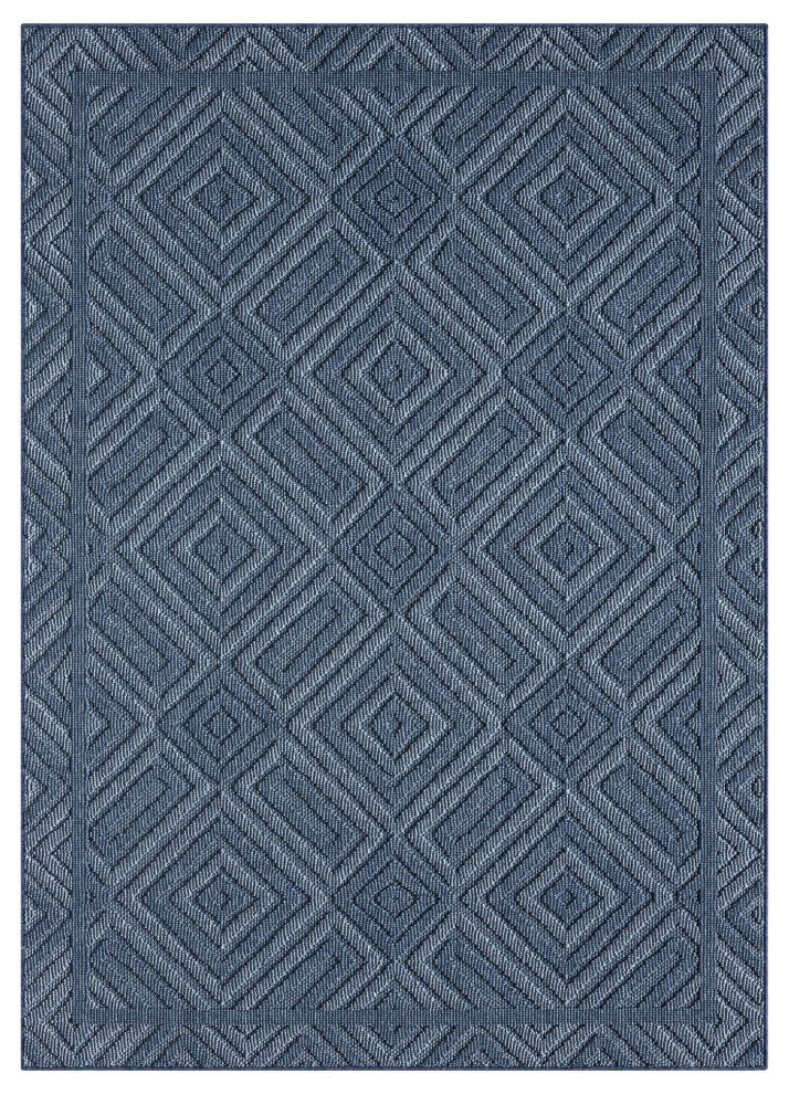Nimes Crosshatch Area Rug, Dark Blue, 2'3''x3'3''