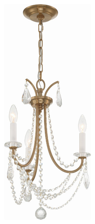 Karrington 3-Light Aged Brass Mini Chandelier