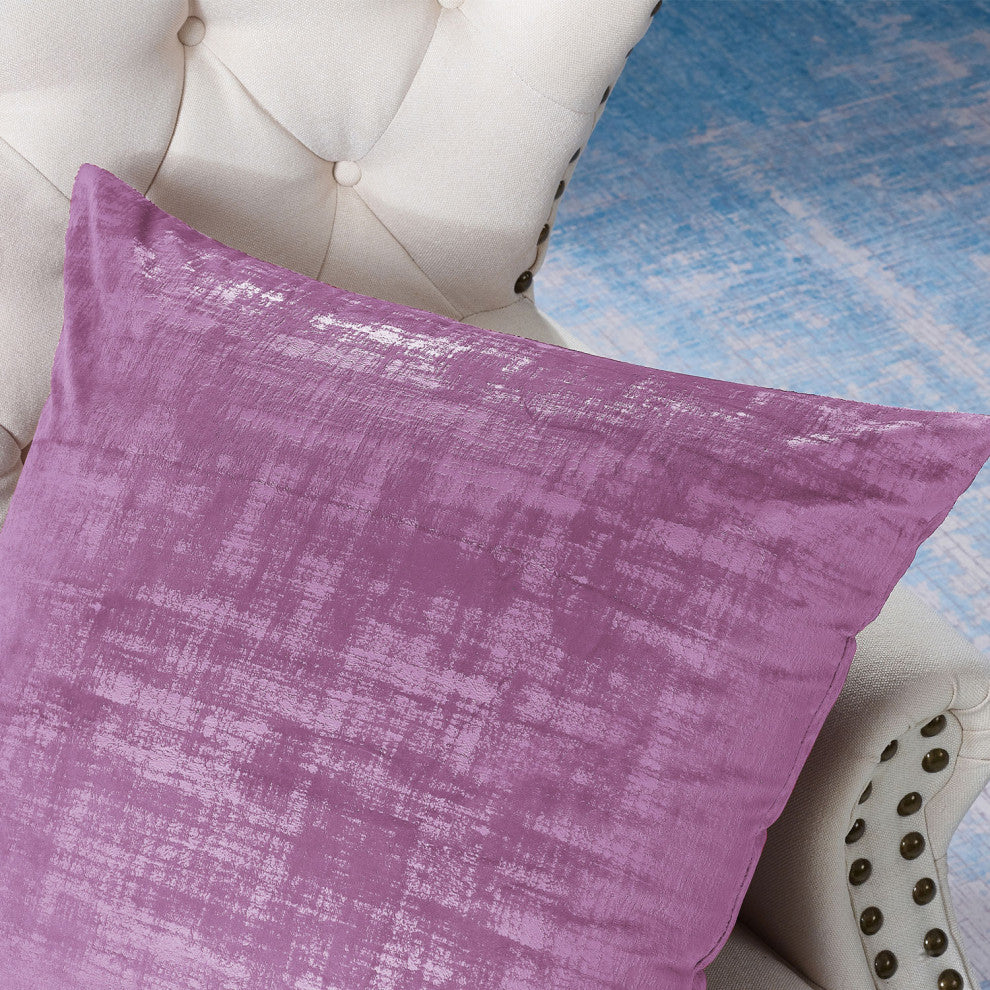 Velvet 2 Piece Euro Pillow Cover Set, Mauve Shadows, 2 Piece, 26"x26"