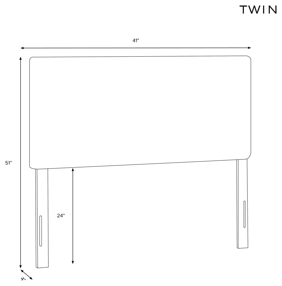 Square Upholstered Headboard, Velvet Aubergine, Twin