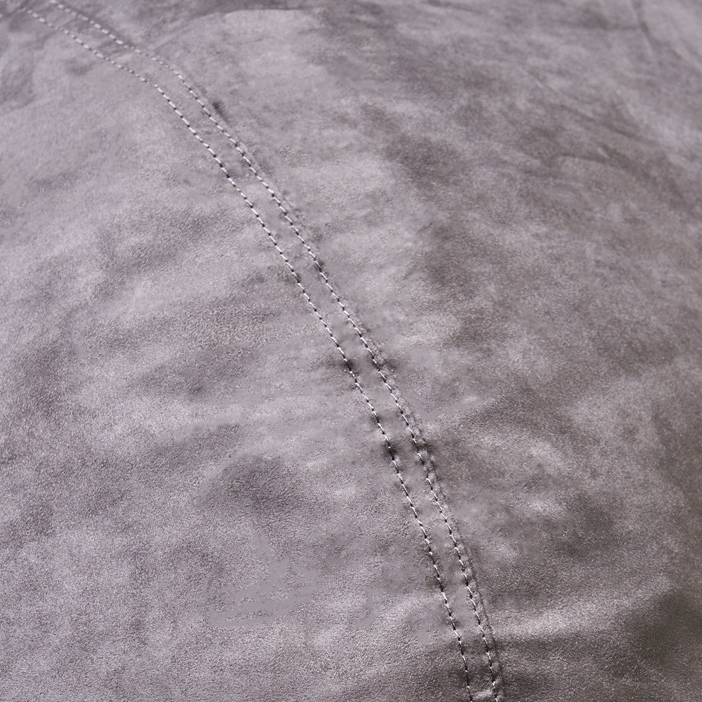 GDF Studio Haley 6.5 Ft Microfiber Bean Bag, Charcoal Gray