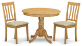 Anti3-Oak-C 3-Piece Kitchen Table Set-Small Kitchen Table Plus 2 Dining Chairs