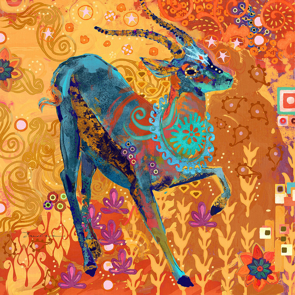 "Gazelle of Samburu" Painting Print on Canvas by Evelia