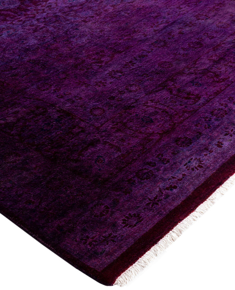 Overdyed One-of-a-Kind Hand-Knotted Area Rug Purple, 6' 2" x 9' 3"