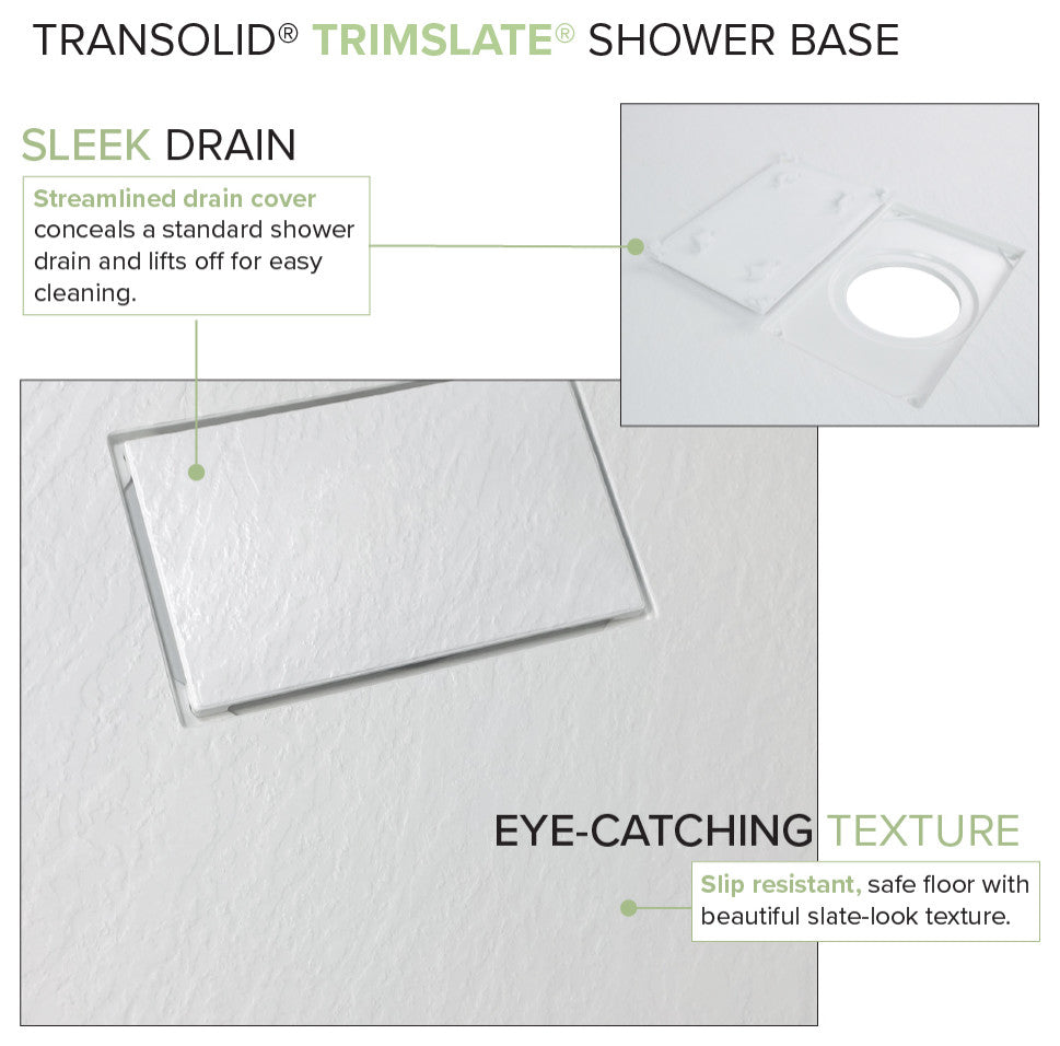 Transolid Titan 60" x 32" x 96" Walk" Shower Kit With End Drain