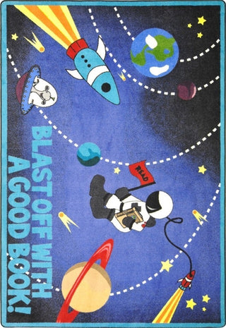 Kid Essentials Rug, Blast Off With a Good Book, 7'8"x10'9"