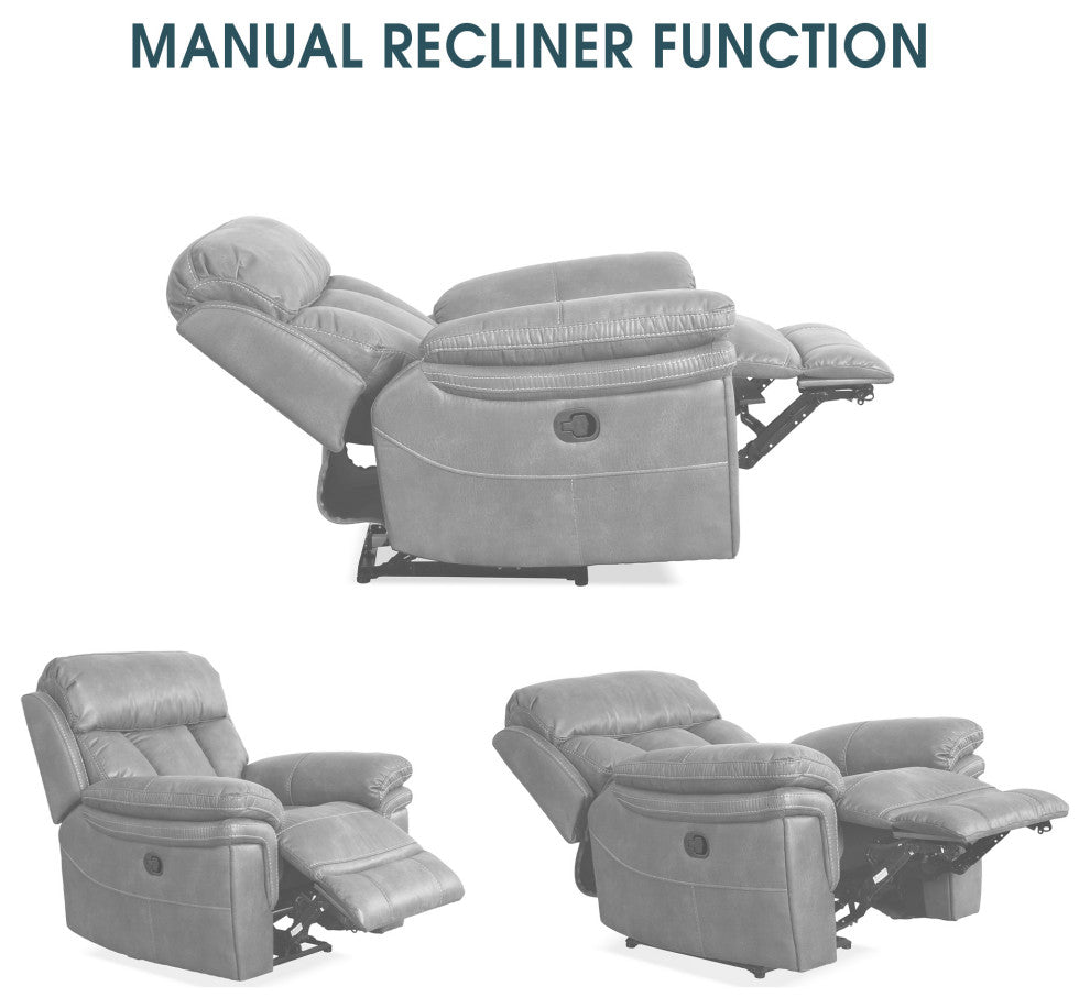 Marcel Manual Recliner Chair in Dark Brown Genuine Leather