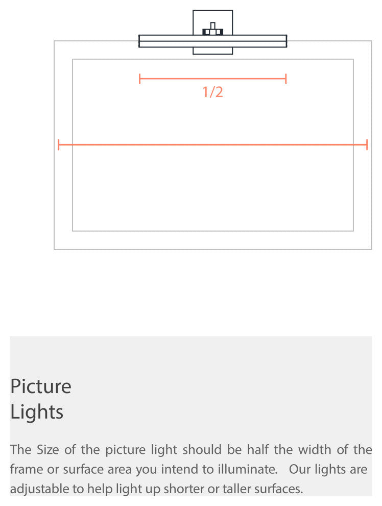 30W Picture Light, Polished Chrome