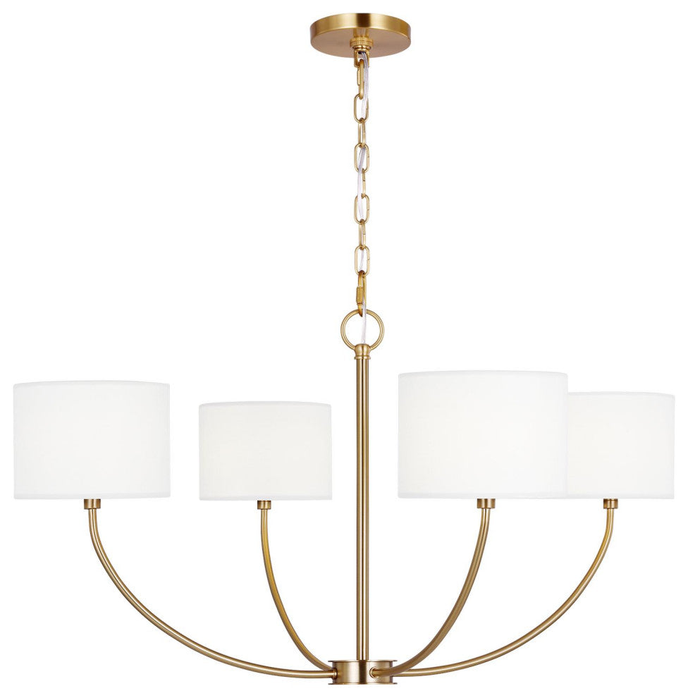 Sawyer Small Chandelier, Burnished Brass