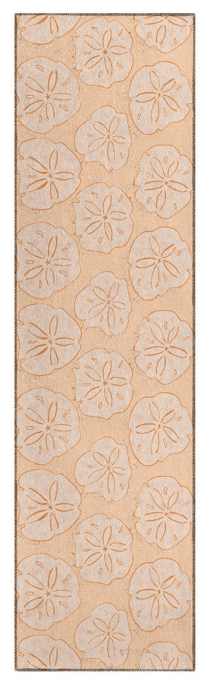 Indoor/Outdoor Seabreeze SZ10 Peach Machine Washable 2'3" x 7'6" Runner Rug